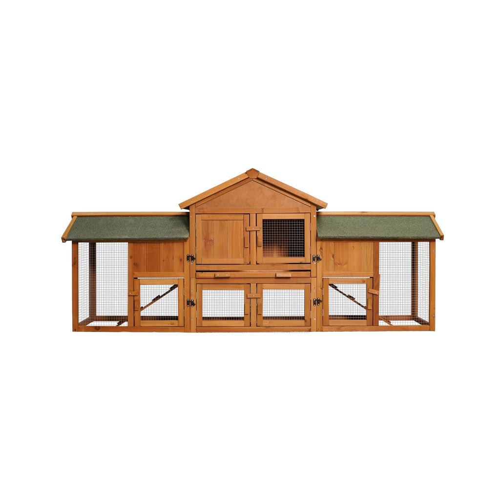Extra Large 2-Tier Bunny Cage with Runs and water-ready Roof