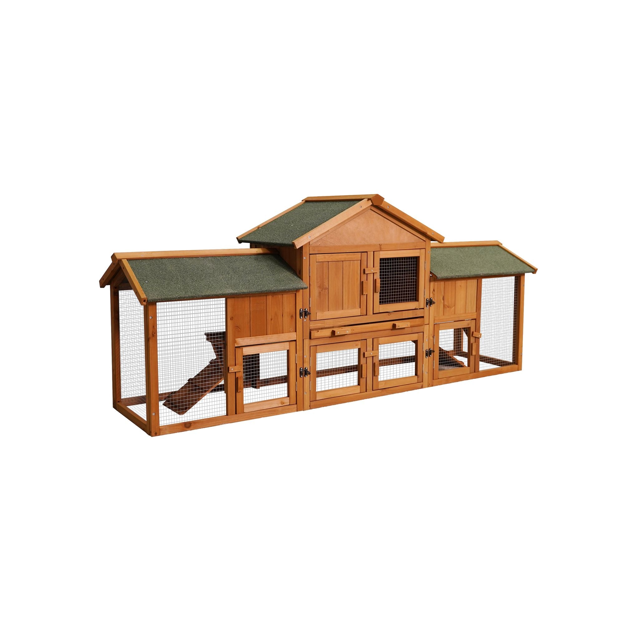 Extra Large 2-Tier Bunny Cage with Runs and water-ready Roof