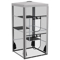 79"H Cat House Kitten Enclosure Mesh Playpen Steel Frame with 3 Platforms, 2 Doors and 4 Sandbags for Stability, Indoor/Outdoor