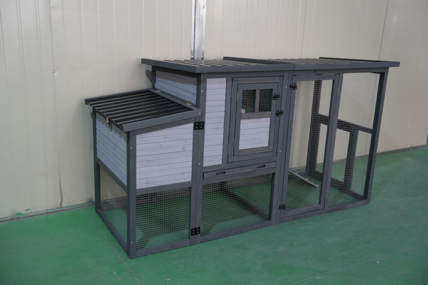 Large 79" furniture-style Chicken Coop with Upgraded Perches & Weatherproof Roof