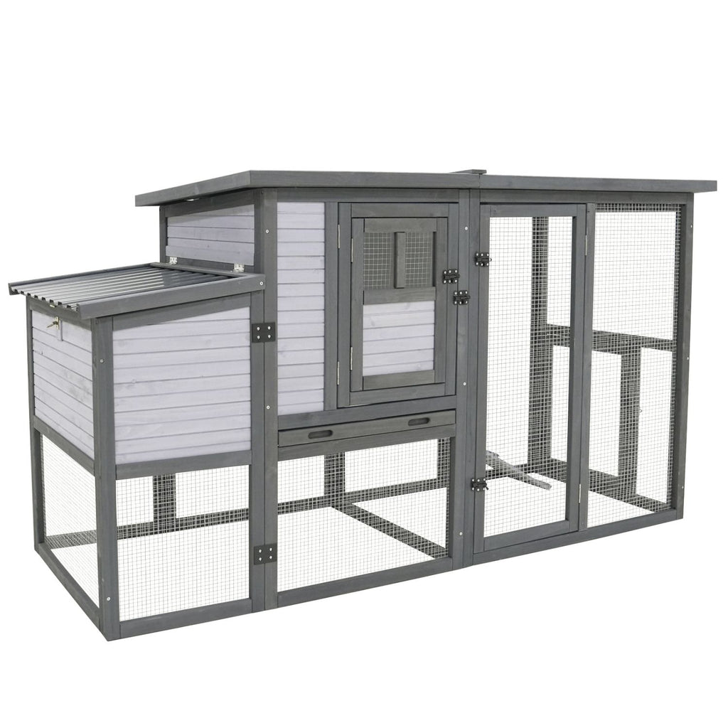 Large 79" furniture-style Chicken Coop with Upgraded Perches & Weatherproof Roof