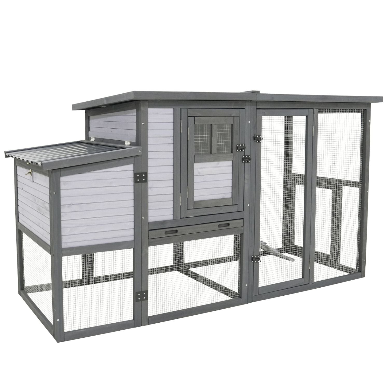 Large 79" furniture-style Chicken Coop with Upgraded Perches & Weatherproof Roof