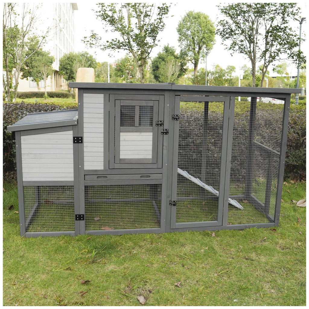 Large 79" furniture-style Chicken Coop with Upgraded Perches & Weatherproof Roof