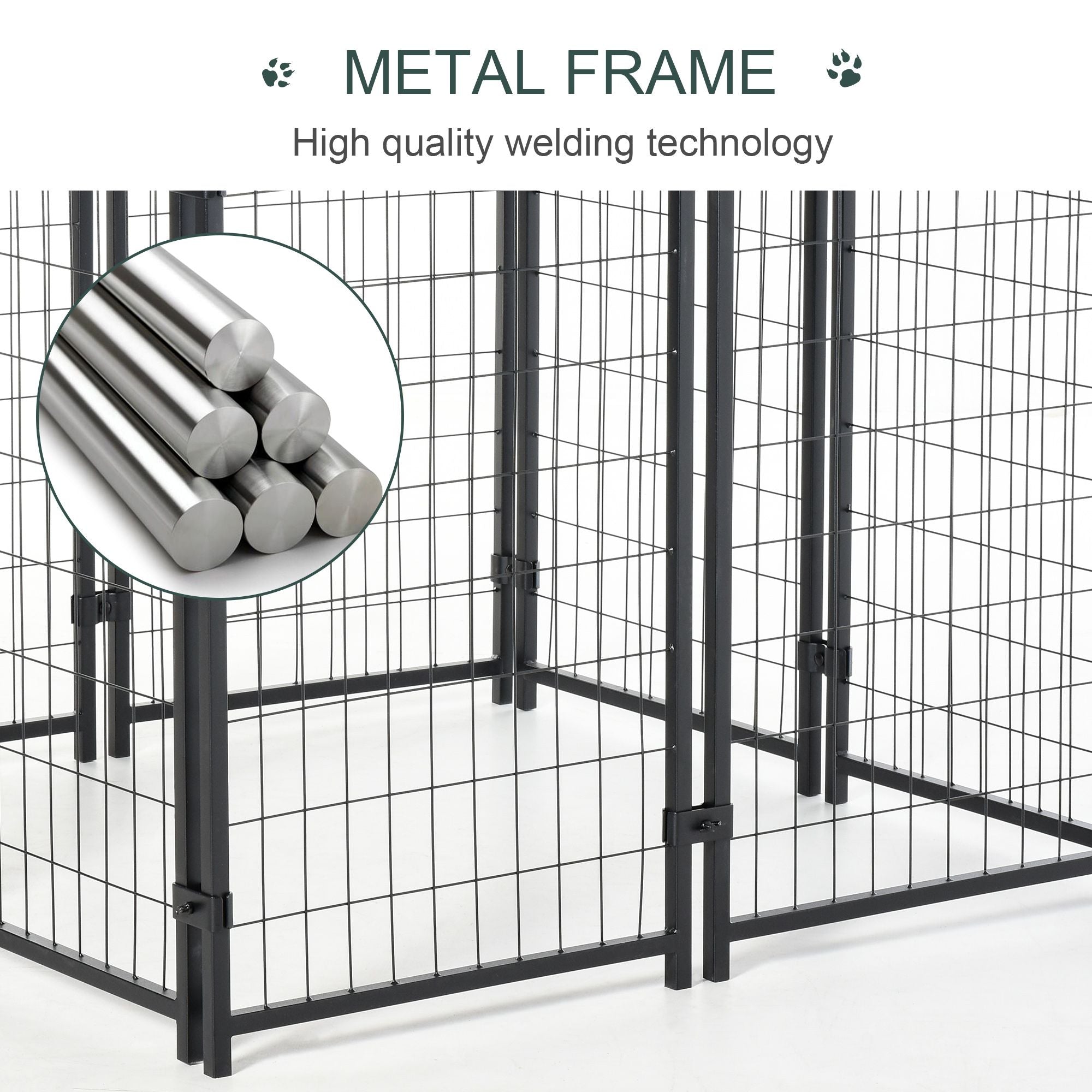 8' x 4' x 6' Outdoor Dog Playpen, Kennel with Lockable Door and Water-Resistant Canopy, for Medium/L