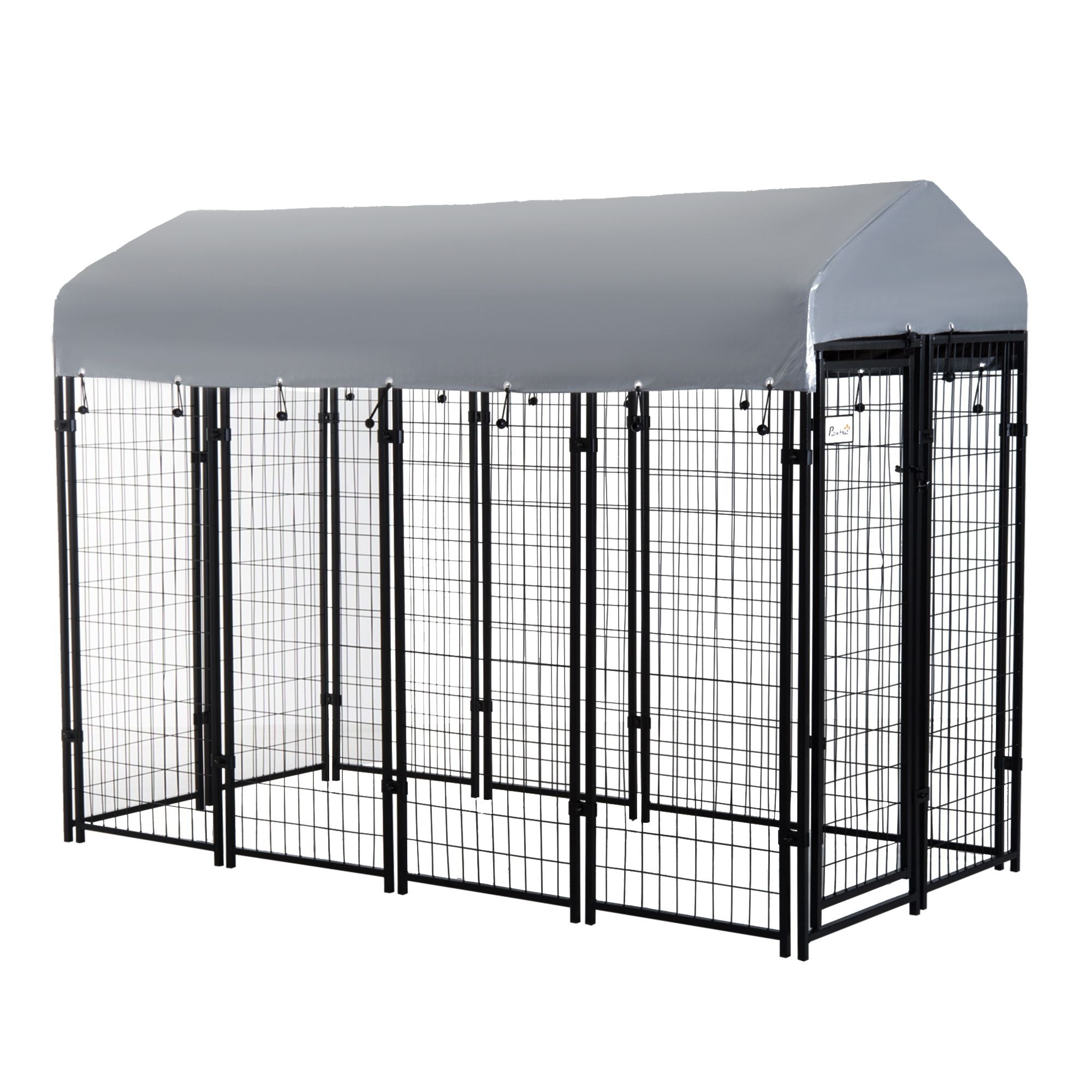 8' x 4' x 6' Outdoor Dog Playpen, Kennel with Lockable Door and Water-Resistant Canopy, for Medium/L