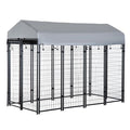 8' x 4' x 6' Outdoor Dog Playpen, Kennel with Lockable Door and Water-Resistant Canopy, for Medium/L