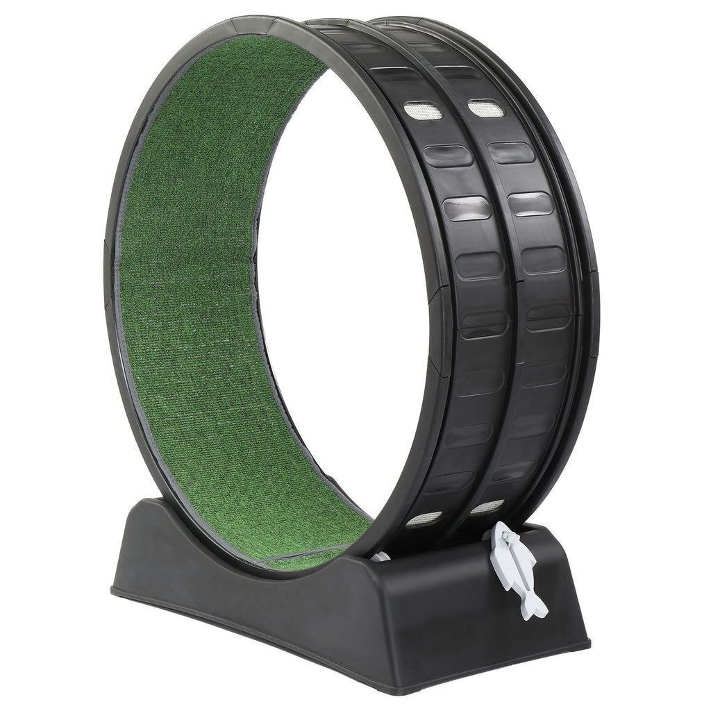 Quiet Cat Exercise Wheel with Safety Lock and Removable Pad