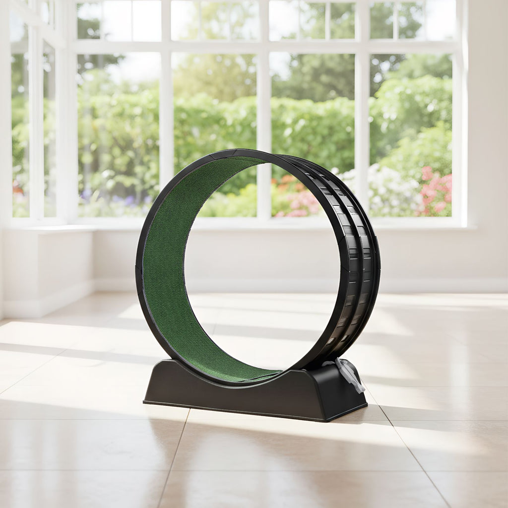 Quiet Cat Exercise Wheel with Safety Lock and Removable Pad