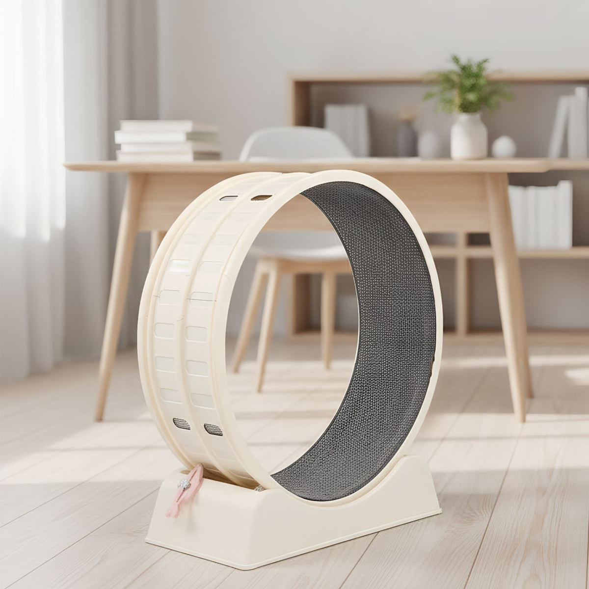 Indoor Cat Exercise Wheel with Quiet Rollers and Locking Wheel