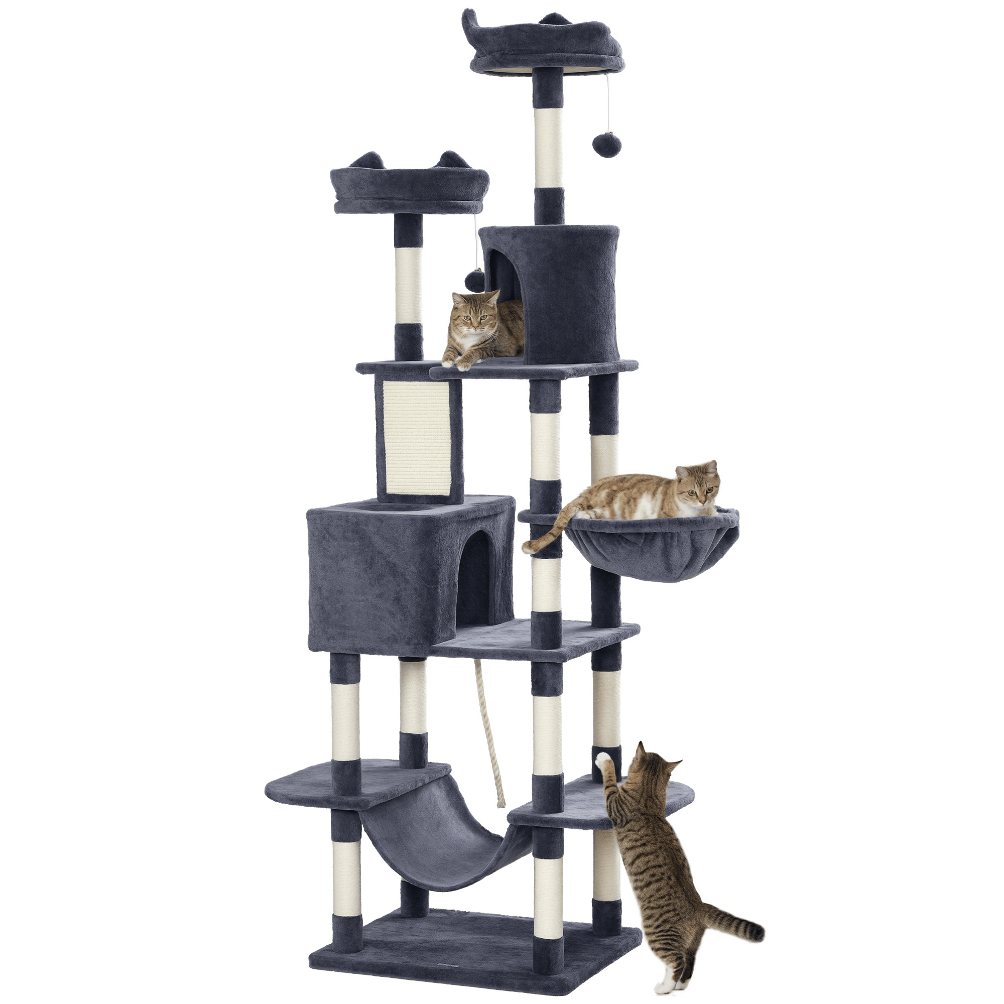 81" Cat Tree Paradise: Sleeping, Scratching, and Play for 1-3 Cats
