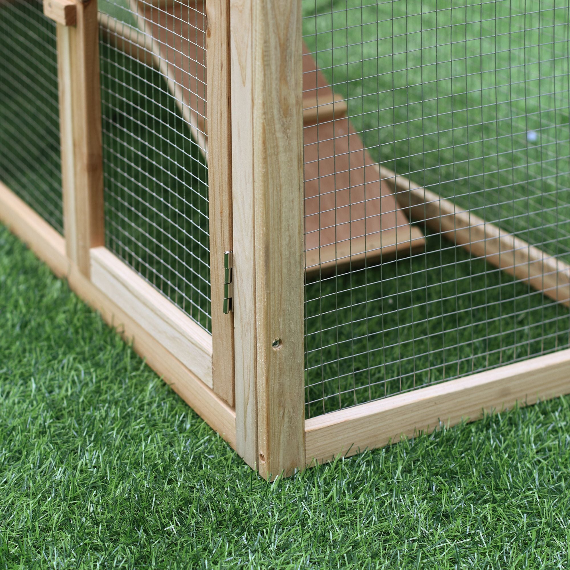 Spacious furniture-style Rabbit Hutch with Double Run & Removable Tray
