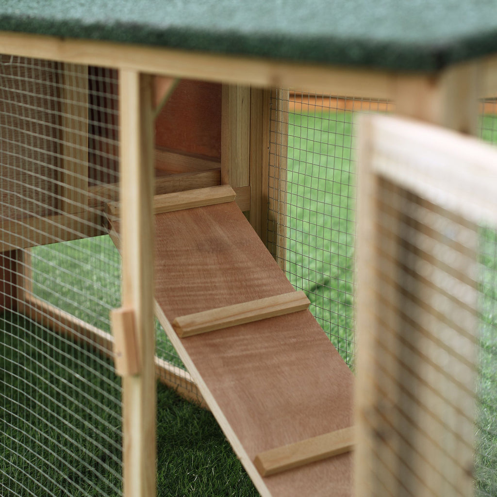 Spacious furniture-style Rabbit Hutch with Double Run & Removable Tray
