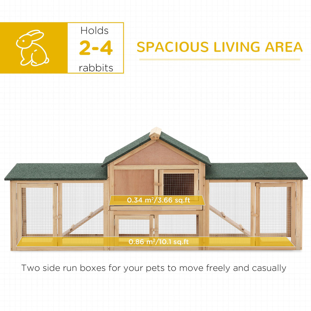Spacious furniture-style Rabbit Hutch with Double Run & Removable Tray