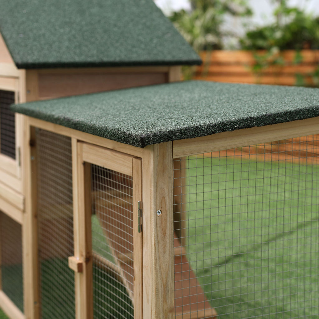 Spacious furniture-style Rabbit Hutch with Double Run & Removable Tray