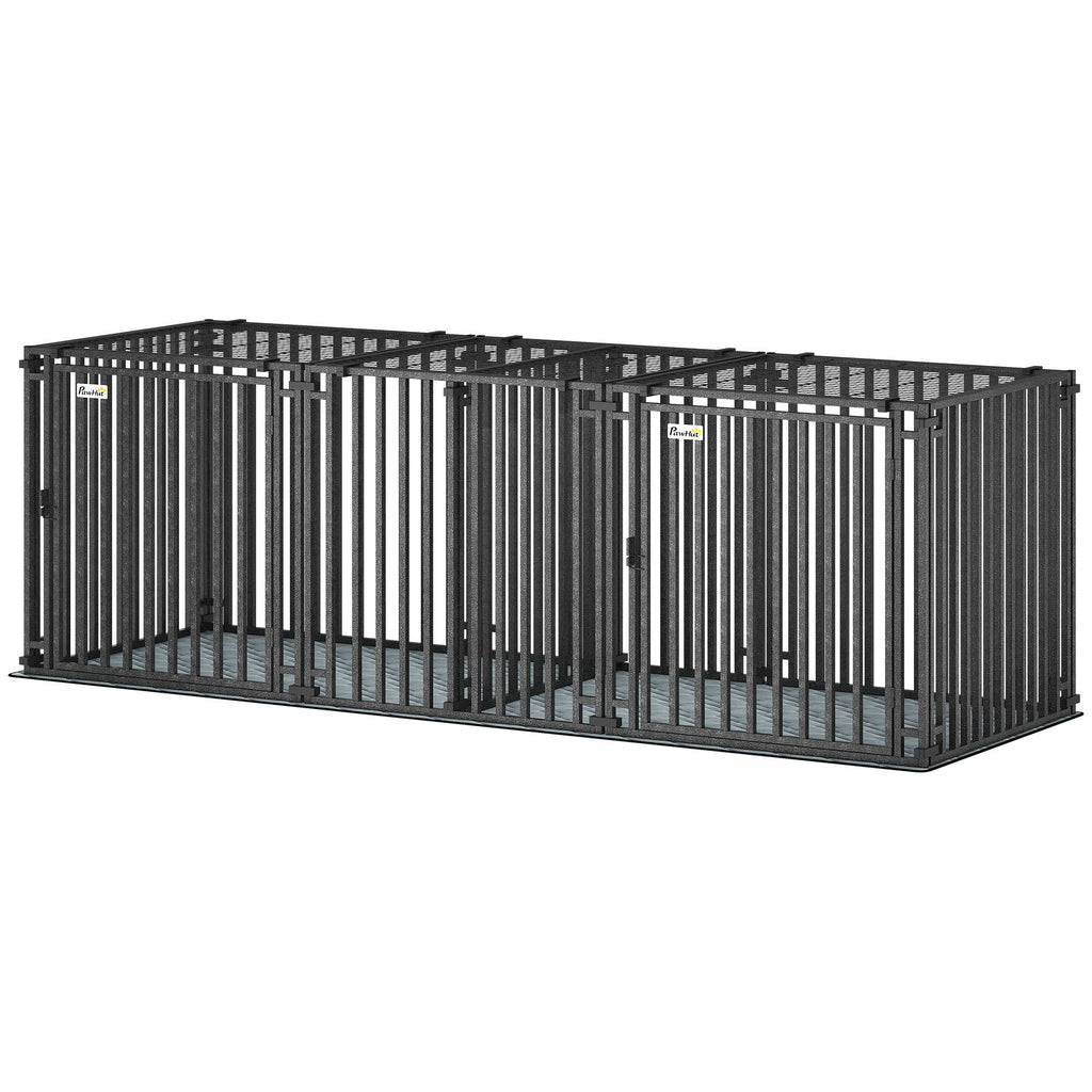 83"L practical Dog Crate, Extra Large Dog Kennel with Divider and Mat for Large Breeds, Modular Puppy Playpen