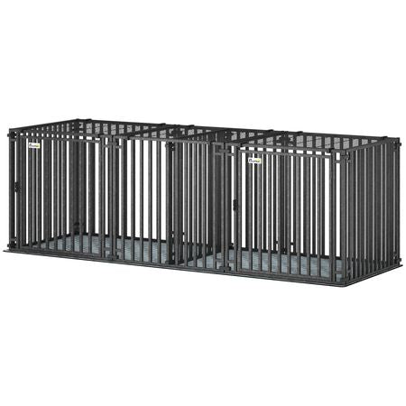 83"L practical Dog Crate, Extra Large Dog Kennel with Divider and Mat for Large Breeds, Modular Puppy Playpen – image 1