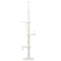 Adjustable Floor-to-Ceiling Cat Tree with Cloud-Shaped Perches