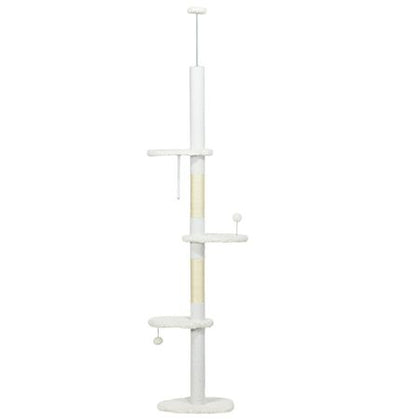 Adjustable Floor-to-Ceiling Cat Tree with Cloud-Shaped Perches