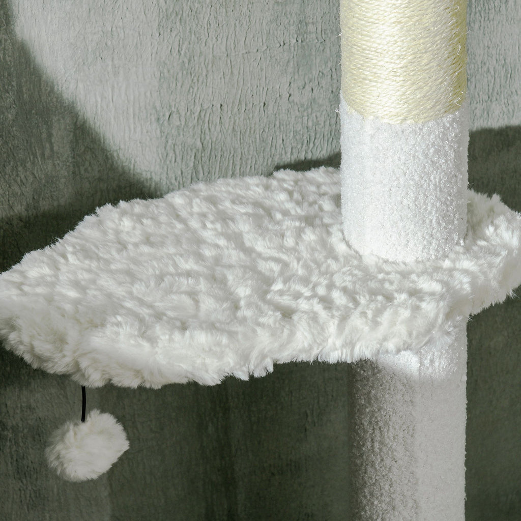 Adjustable Floor-to-Ceiling Cat Tree with Cloud-Shaped Perches