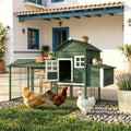 84- furniture-style Chicken Coop with Run, Nesting Box, and Asphalt Roof for 2-3 Chickens
