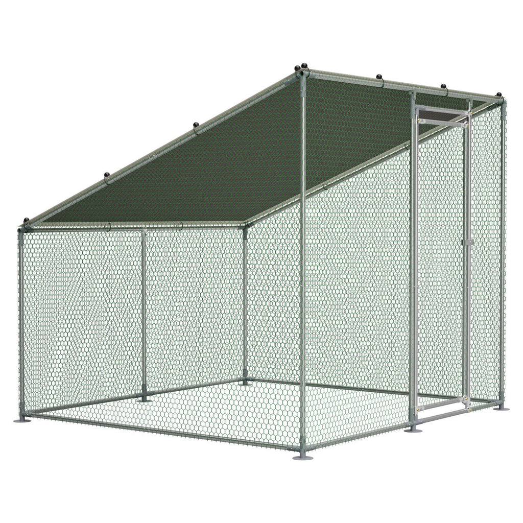 84"x78.7"x72.7" Walk-In structured Chicken Coop,Slanted Roof,practical All-Weather Poultry Cage with Wat