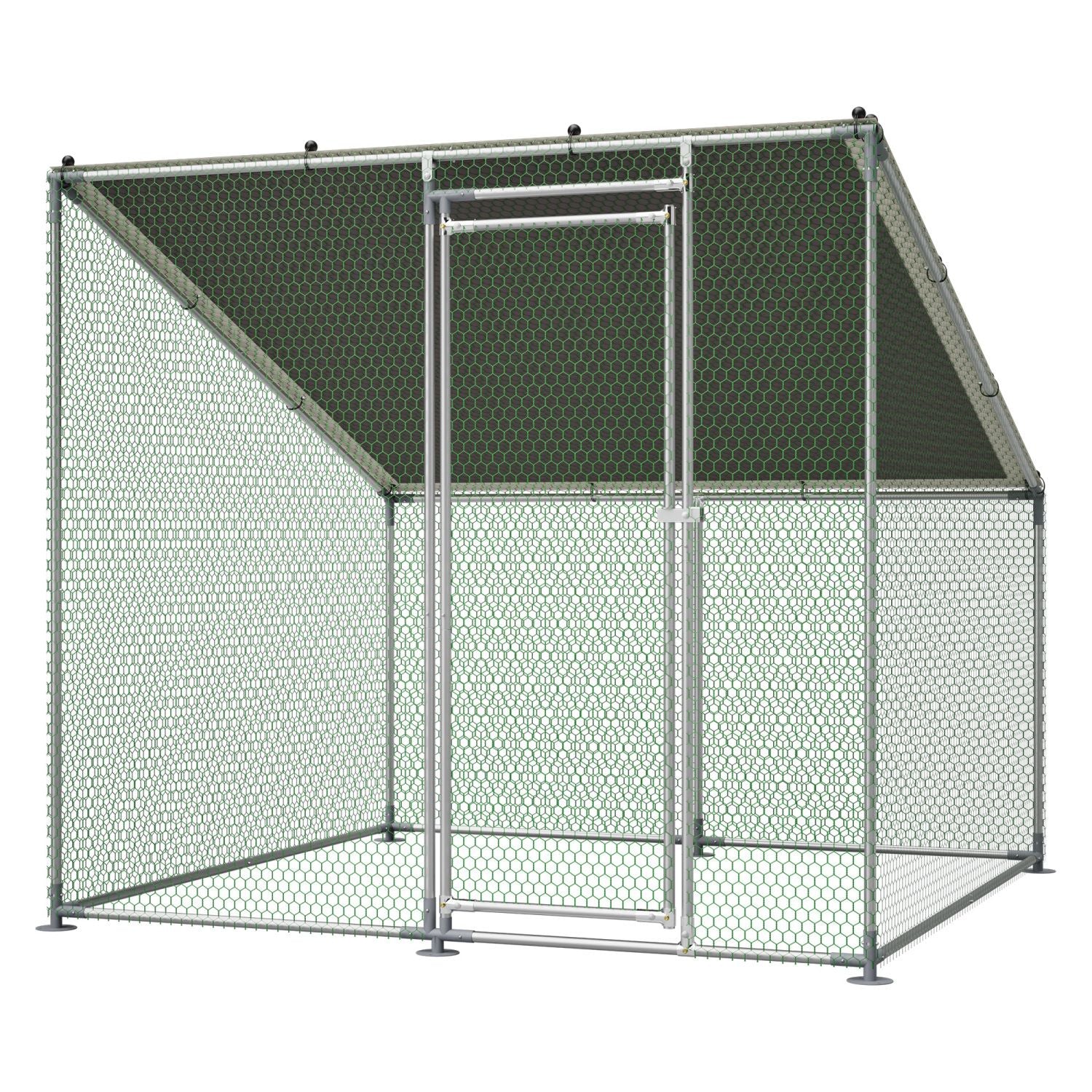 84"x78.7"x72.7" Walk-In structured Chicken Coop,Slanted Roof,practical All-Weather Poultry Cage with Wat