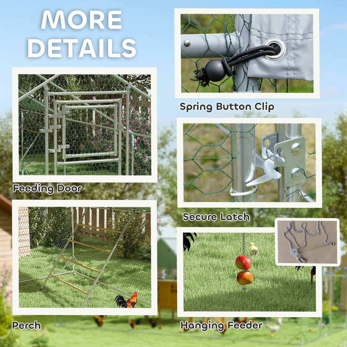 Spacious Outdoor Chicken Coop and Run with Covered Roof