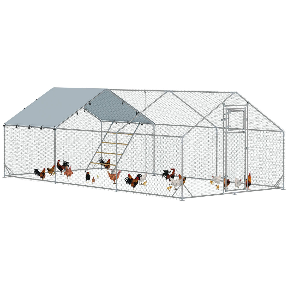 Spacious Outdoor Chicken Coop and Run with Covered Roof