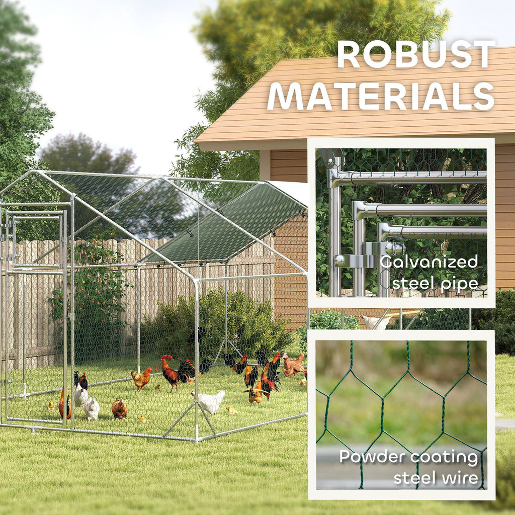 Spacious Outdoor Chicken Coop and Run with Covered Roof