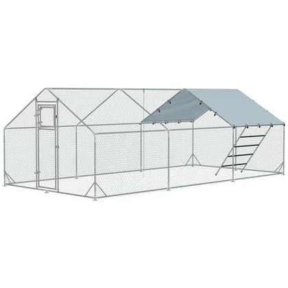 Spacious Outdoor Chicken Coop and Run with Covered Roof
