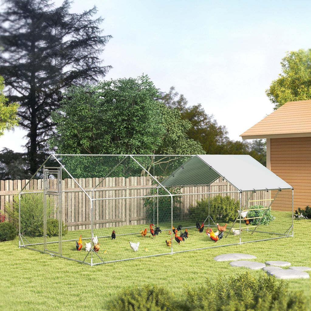 Spacious Outdoor Chicken Coop and Run with Covered Roof