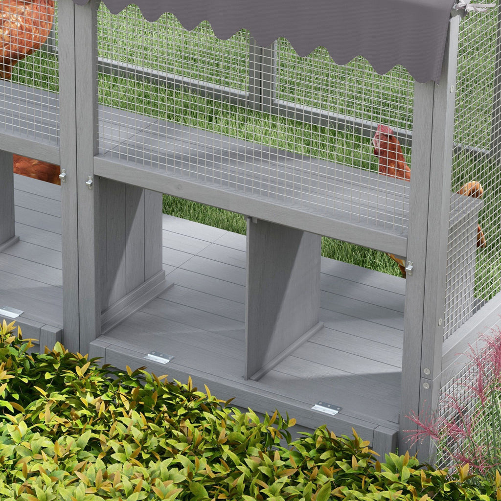 9' x 6' x 6' Large Chicken Coop with Nesting Box, Water-Resistant and Anti-UV Cover for 8-12 Chickens, Gray