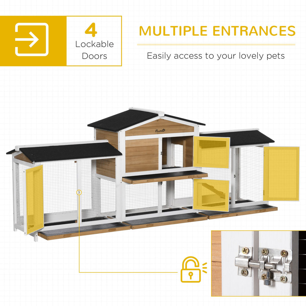 Spacious furniture-style Rabbit Hutch with Double Run Boxes for Outdoor Use