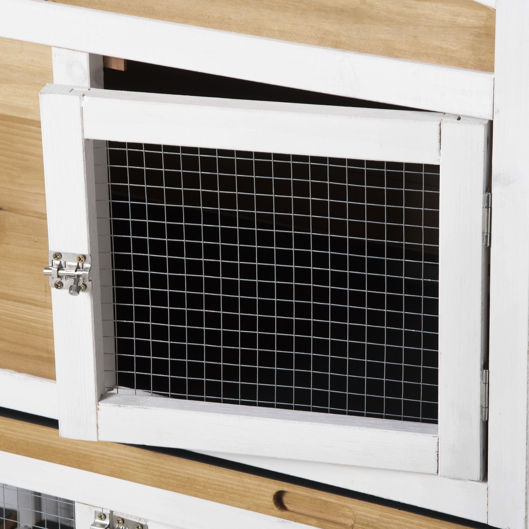 Spacious furniture-style Rabbit Hutch with Double Run Boxes for Outdoor Use
