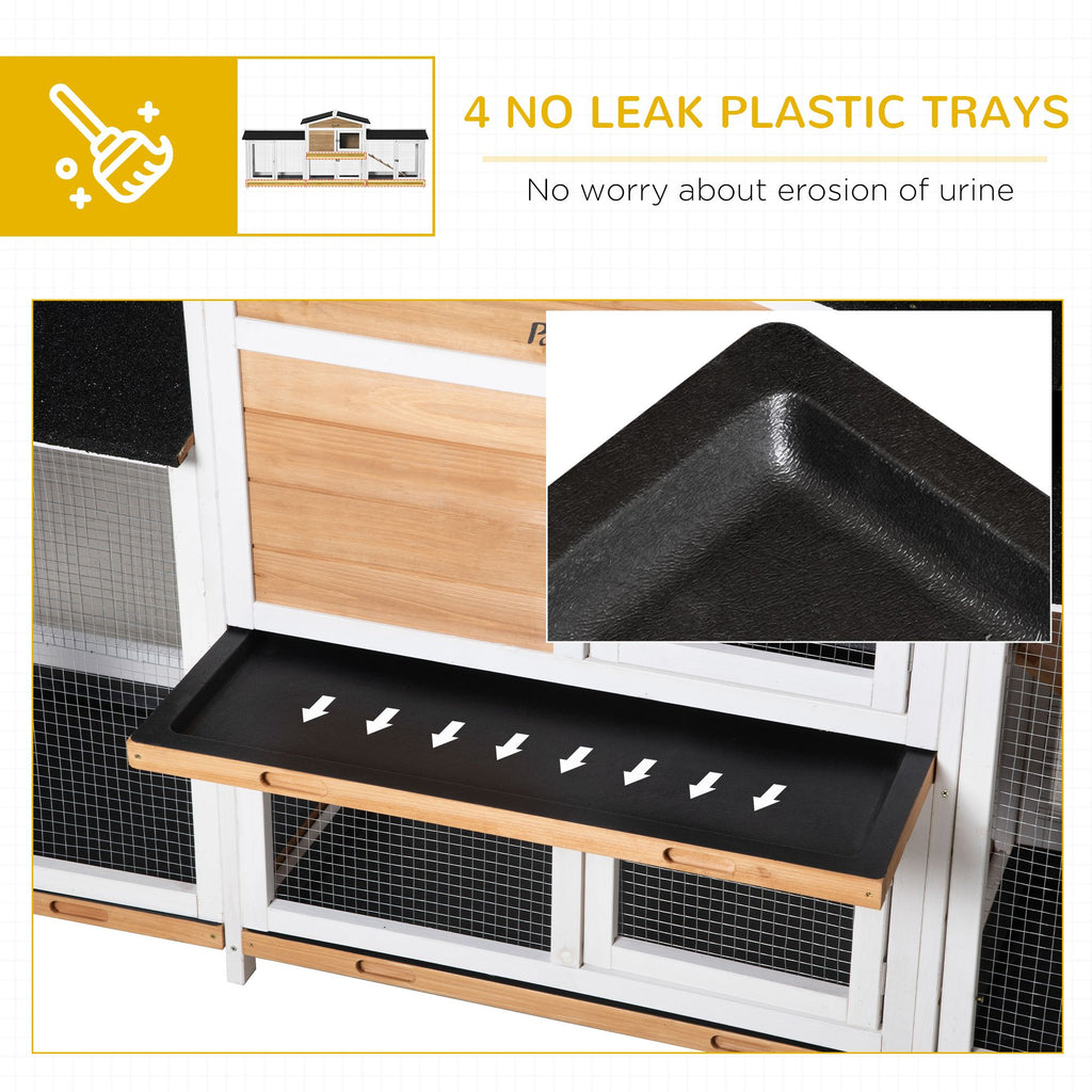 Spacious furniture-style Rabbit Hutch with Double Run Boxes for Outdoor Use