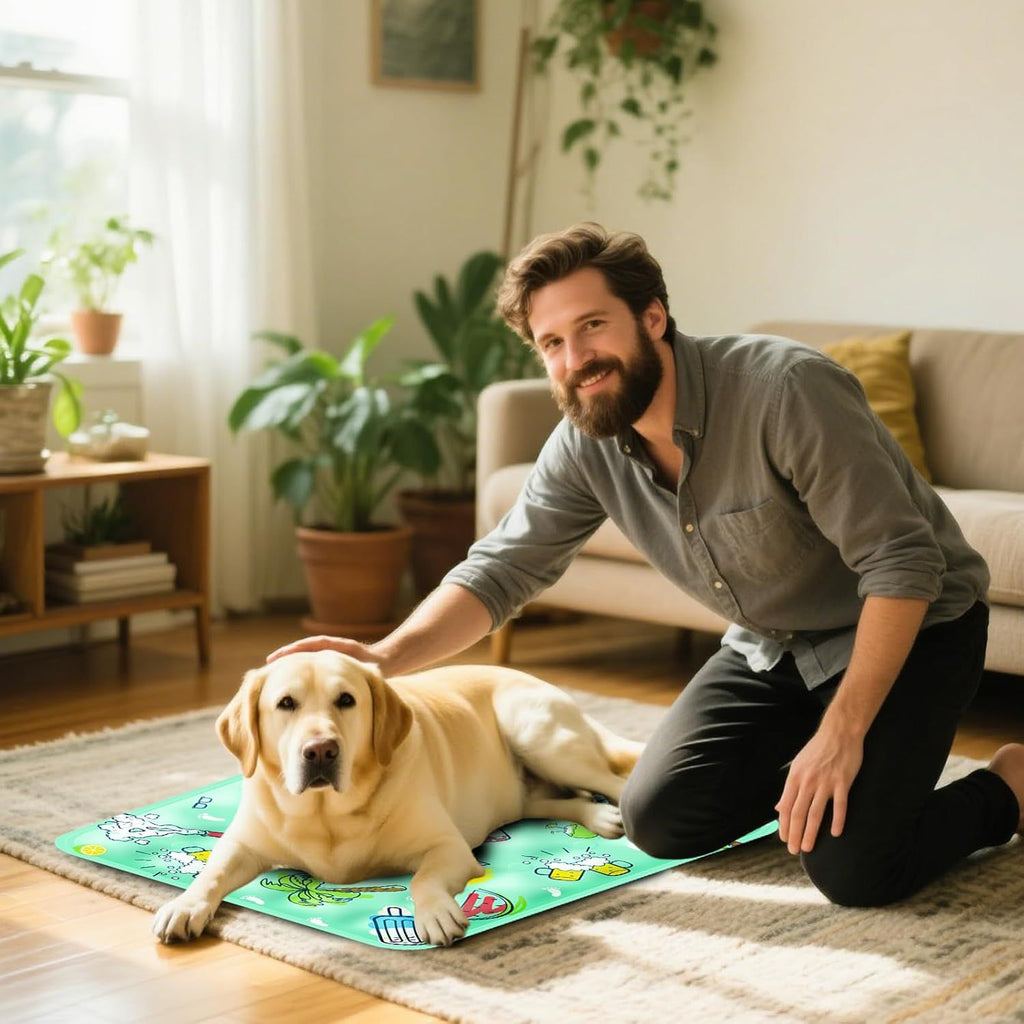 90*60 cm Dog Cooling Mat, 2026 New Summer Pet Mats, Portable Pet Cooling Pad for Travel, Washable Gel Coolings Mat for Dogs and Cats Indoor Outdoor, Reusable Chill Pad Suitable for All Pets