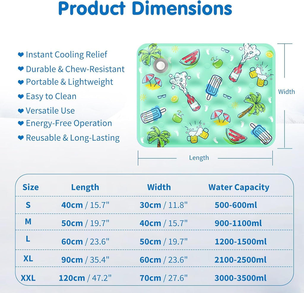 90*60 cm Dog Cooling Mat, 2026 New Summer Pet Mats, Portable Pet Cooling Pad for Travel, Washable Gel Coolings Mat for Dogs and Cats Indoor Outdoor, Reusable Chill Pad Suitable for All Pets