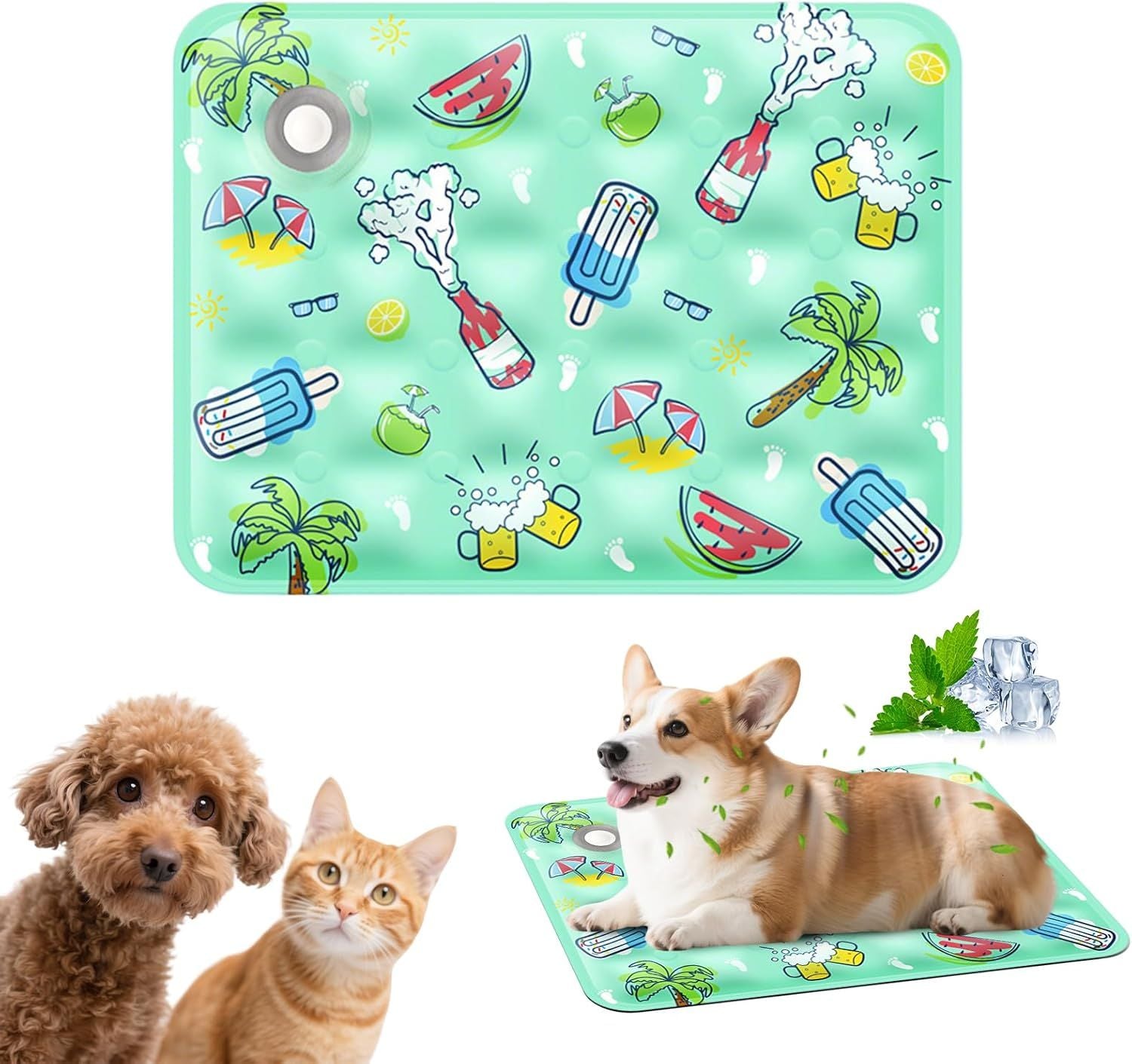 90*60 cm Dog Cooling Mat, 2026 New Summer Pet Mats, Portable Pet Cooling Pad for Travel, Washable Gel Coolings Mat for Dogs and Cats Indoor Outdoor, Reusable Chill Pad Suitable for All Pets