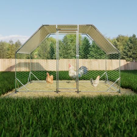 Galvanized Steel Walk-In Poultry Coop with Weatherproof Cover