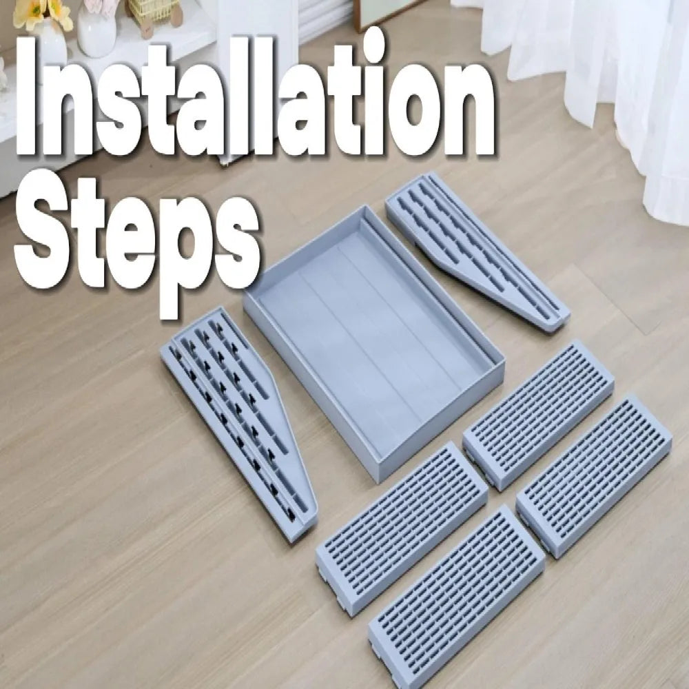 Adjustable Cat Litter Box Step with Litter Trapping Tray