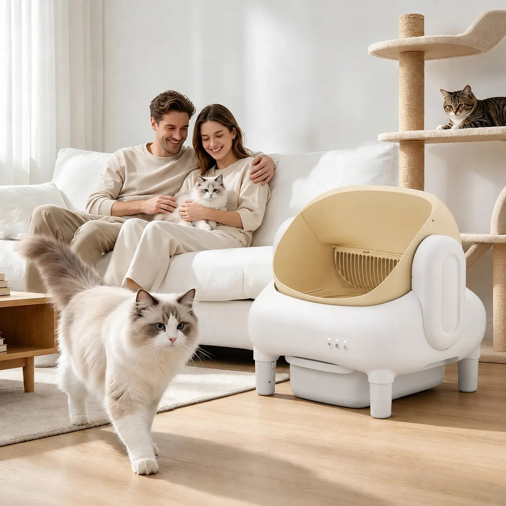 Sofa-Style Smart Self-Cleaning Cat Litter Box with WiFi App Monitoring