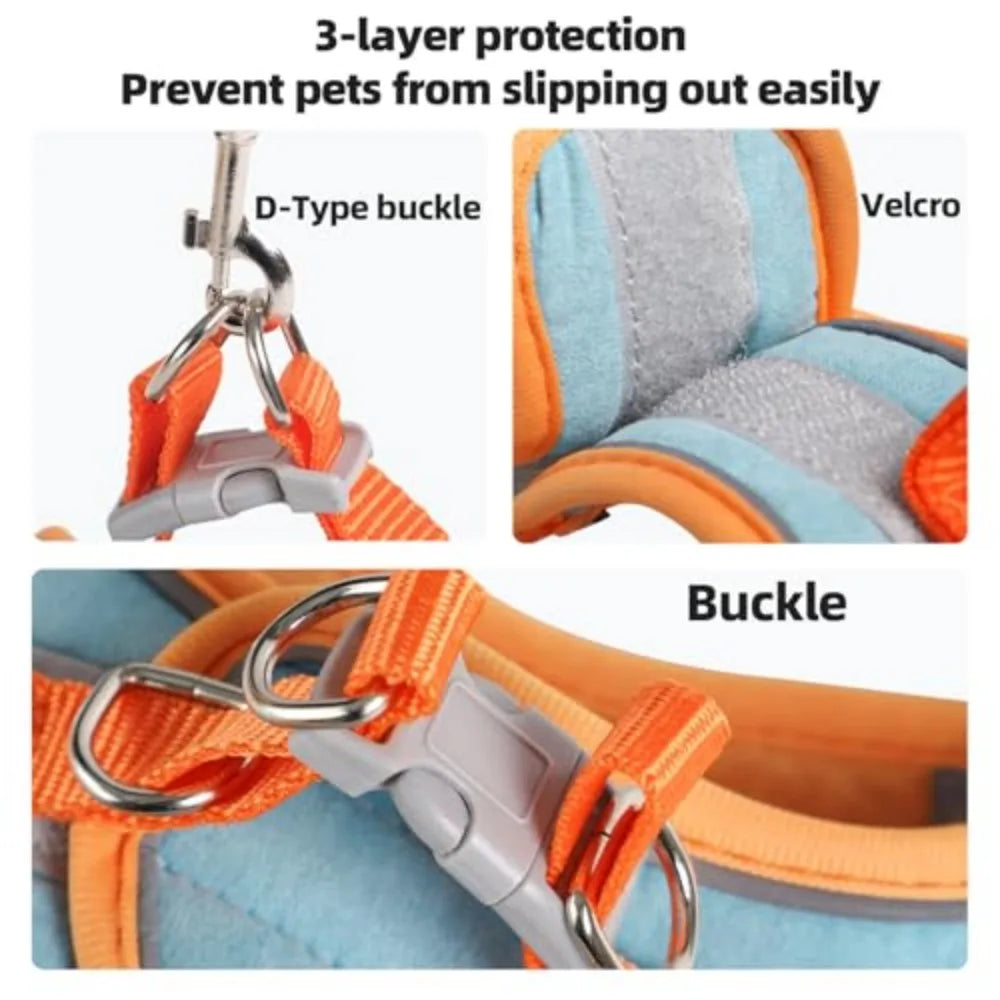 Reflective Rabbit Harness and Leash Set for Small Pet Walks