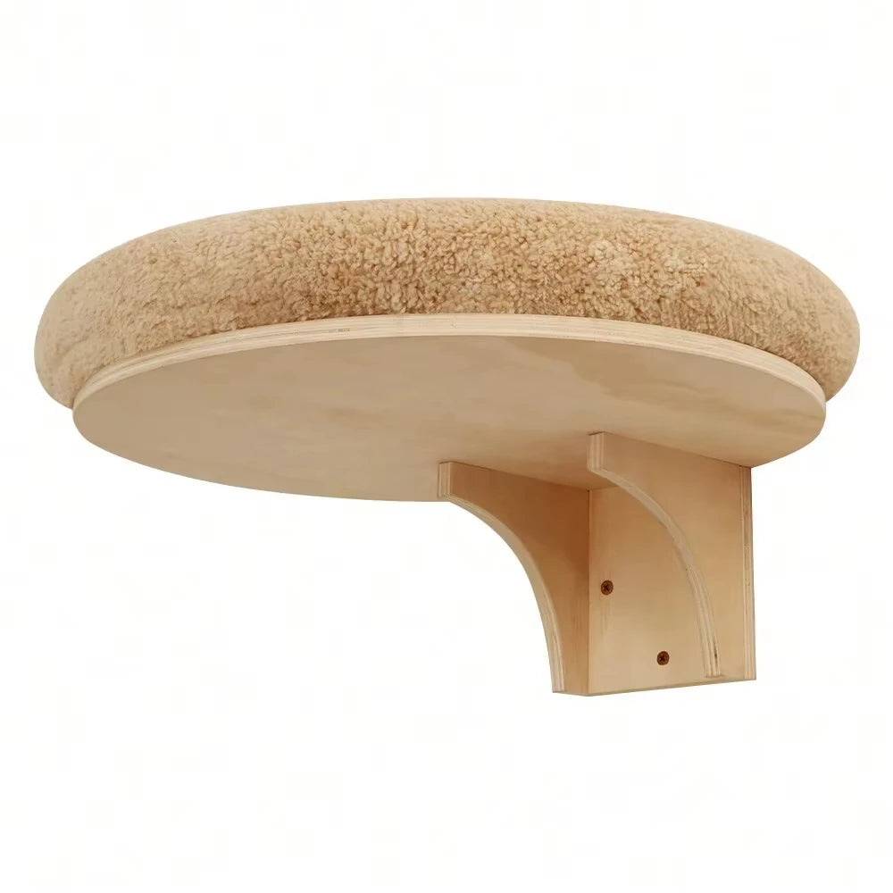 Cat Wall Mounted Solid Wooden Furniture Climbing Ladder and Cat Hammock with Scratching