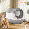 Spacious Open-Top Cat Litter Box with Clear Sides and Scoop