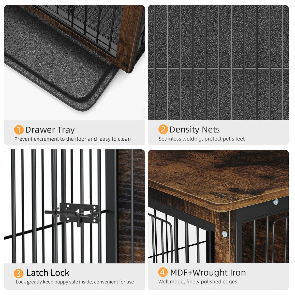 Furniture-Style Dog Crate End Table with Double Doors