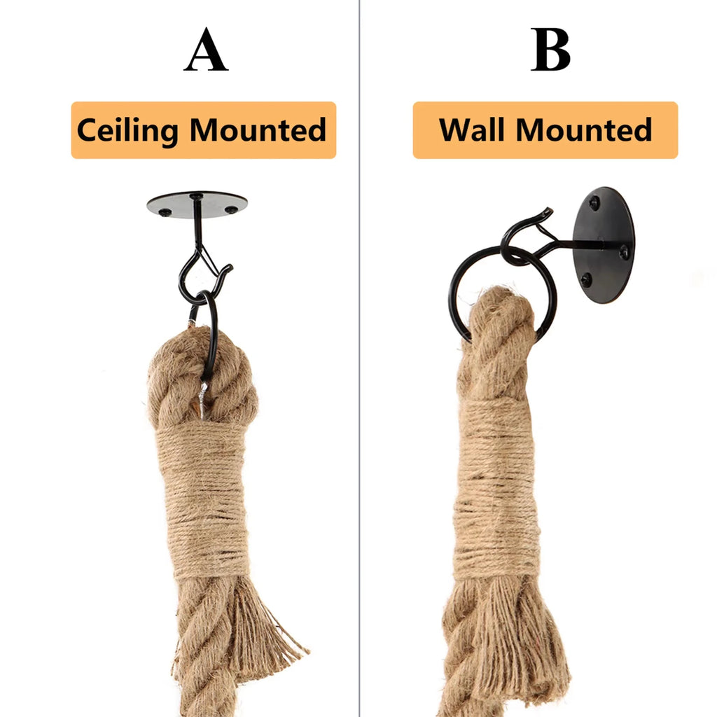 Ceiling or Wall Mounted Cat Climbing Rope for Indoor Play