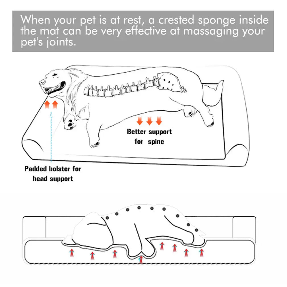 Large Washable Dog Mattress with Bolster Edges and Non-Slip Base