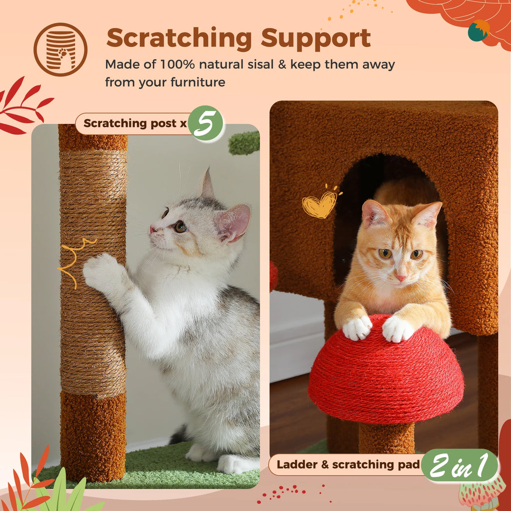 Cactus-Design Floor-to-Ceiling Cat Tower for Multi-Cat Homes