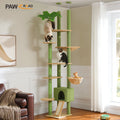 Plant-Inspired Floor-to-Ceiling Cat Tower with Condo, Hammock, and Scratching Post