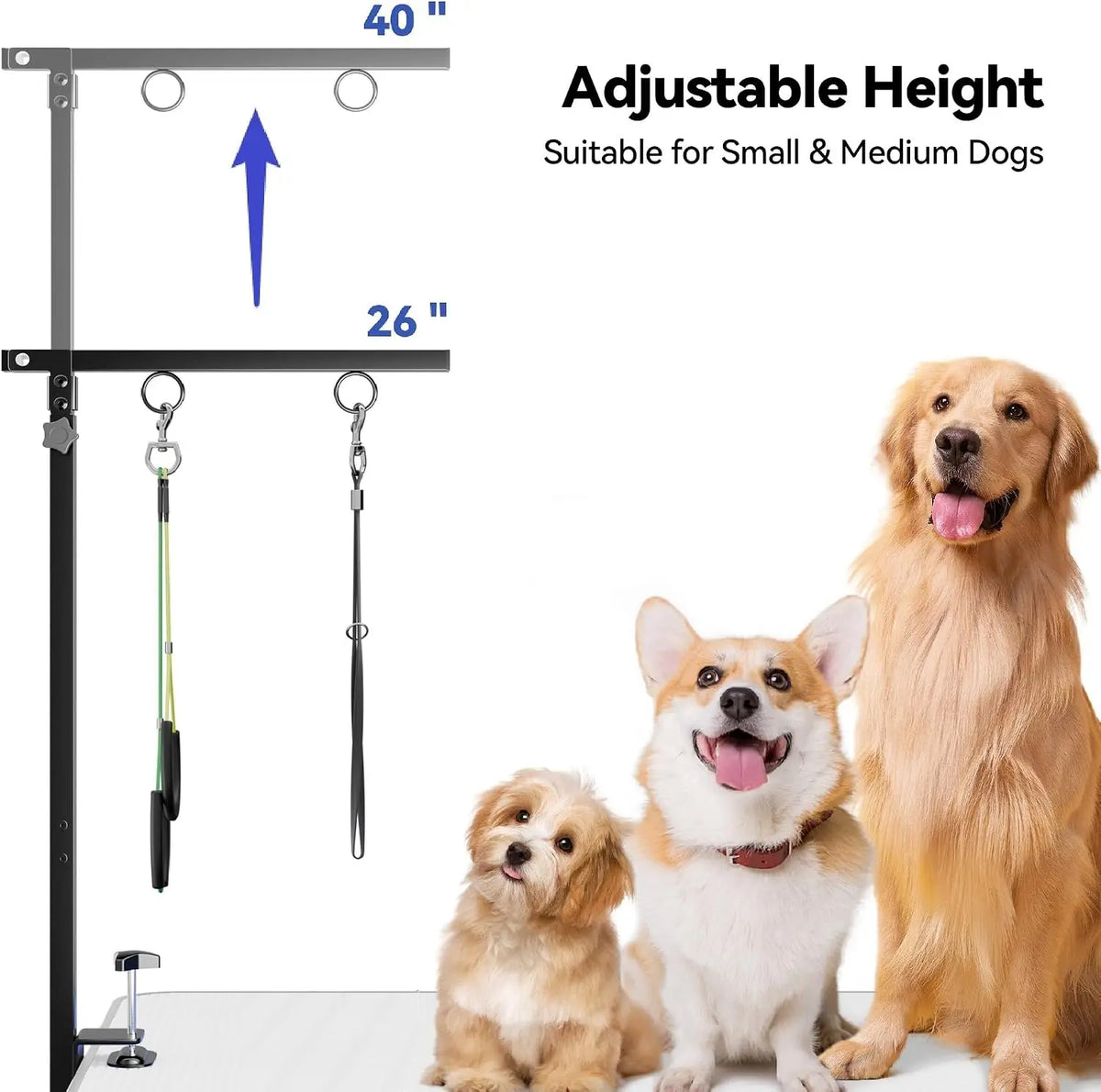 Dog Grooming Hammock with Clamp-On Arm for Home Nail Care